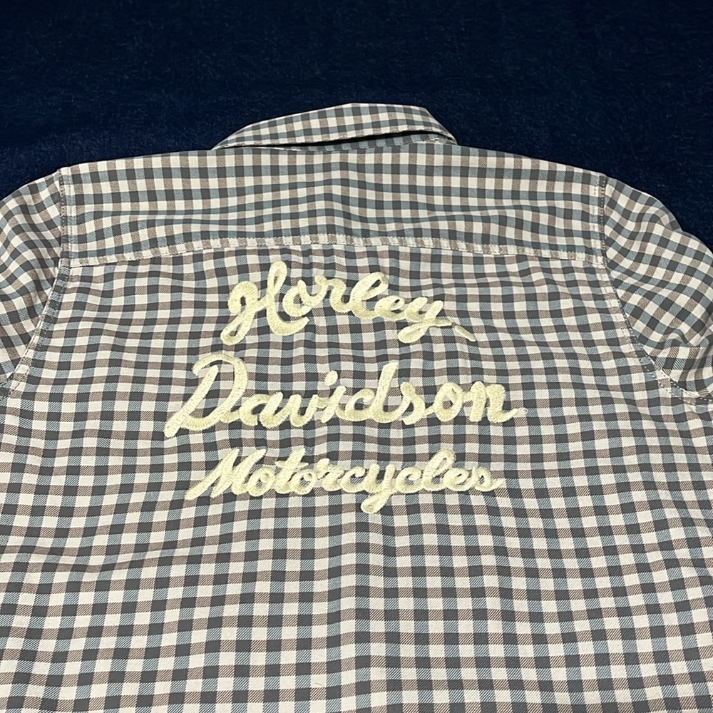 Women's Plus Size Harley Davidson Gingham Snap Button Down